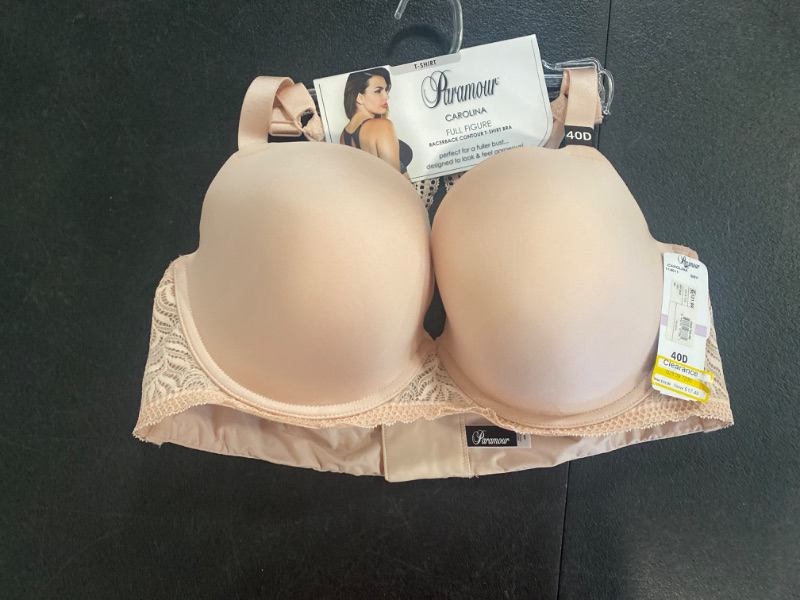 Photo 2 of 40D Paramour Women's Bras SBY - Sugar Baby Carolina Seamless Lace T-Back Plunge Bra - Plus