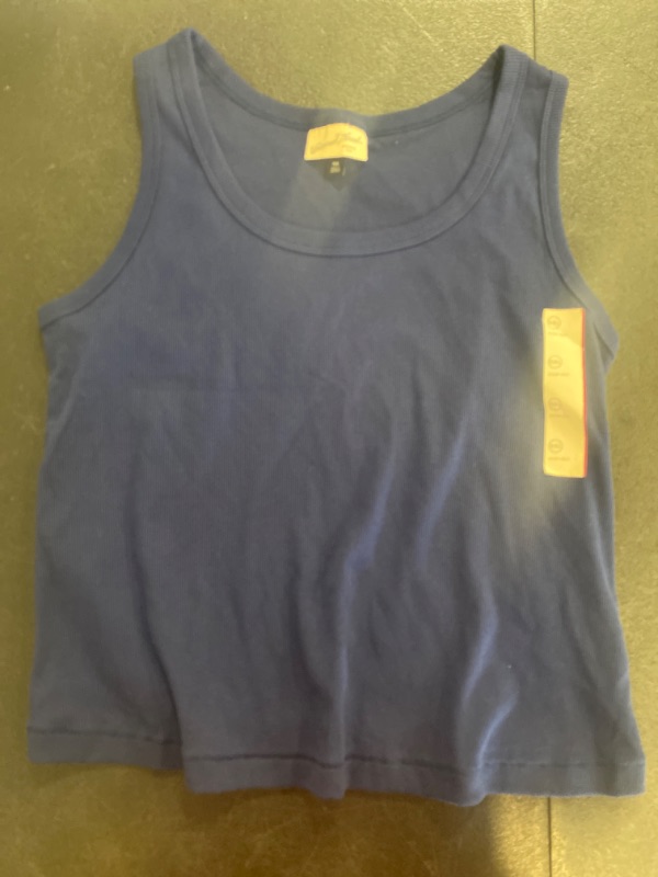 Photo 2 of Women's Slim Fit Ribbed Shrunken Tank - Universal Thread™ Navy Blue XXL