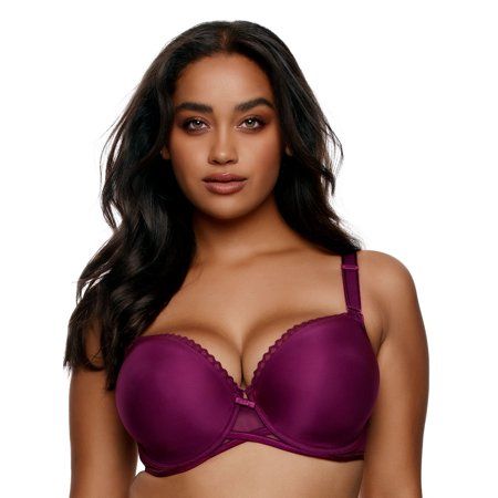 Photo 1 of (44D) Paramour Peridot Lace-Back Demi T-Shirt Bra - 225073, D, Purple