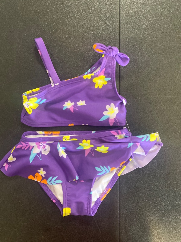 Photo 2 of Cat & Jack Girls 18M purple 2 piece swimsuit