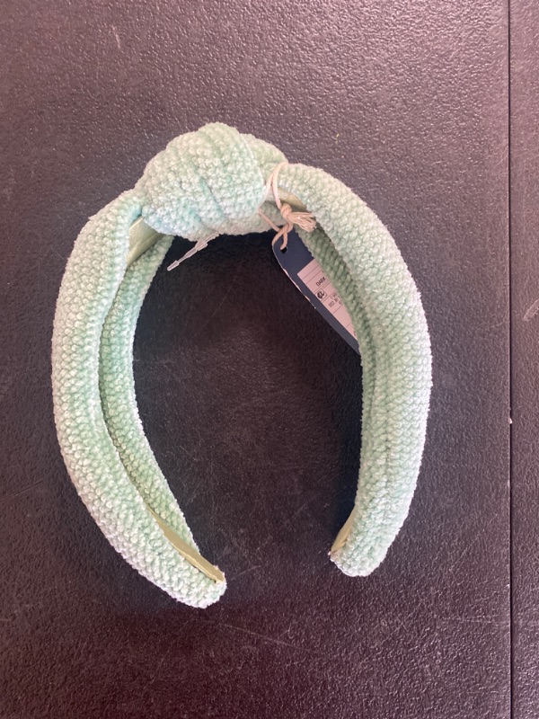 Photo 2 of Chenille Fabric Knot Top Headband - Universal Thread™ Green