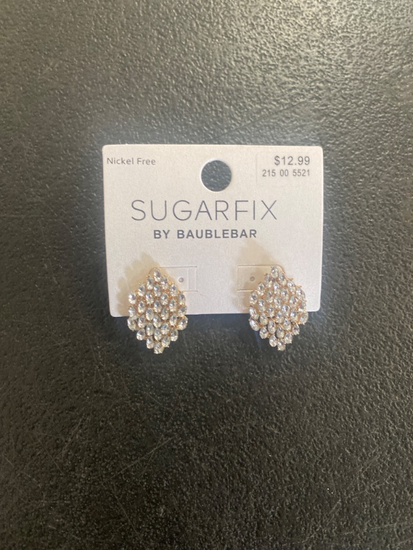 Photo 2 of SUGARFIX by BaubleBar Crystal Teardrop Stud Statement Earrings - Gold