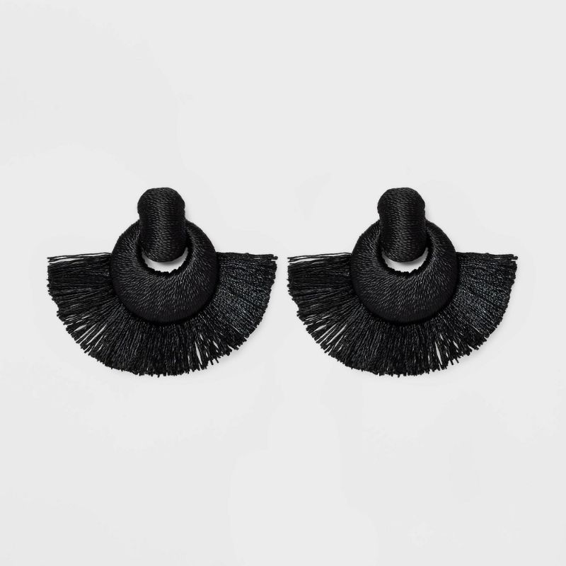 Photo 1 of SUGARFIX by BaubleBar Threaded Statement Earrings - Black