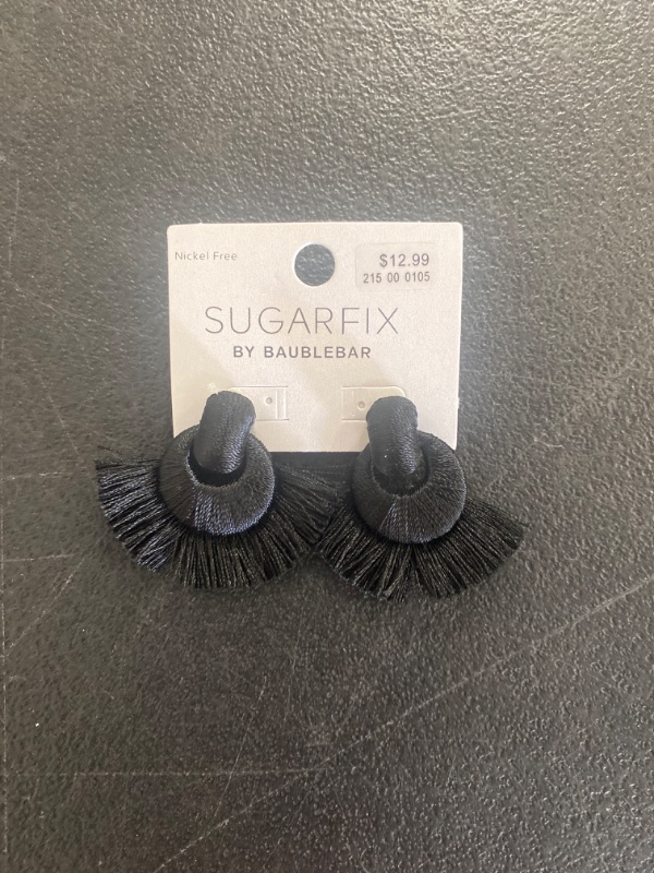 Photo 2 of SUGARFIX by BaubleBar Threaded Statement Earrings - Black