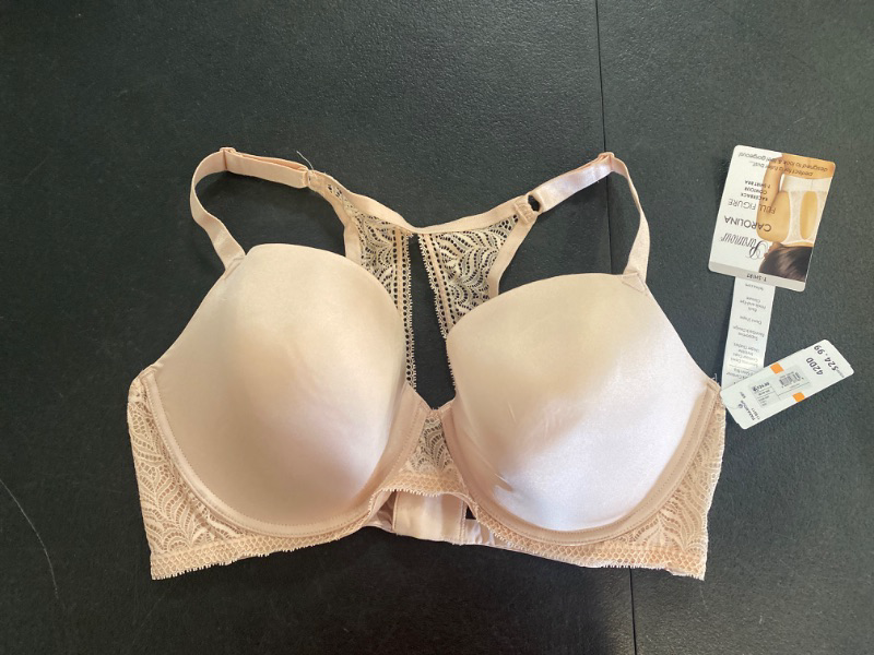 Photo 2 of 42DD Paramour Women's Bras SBY - Sugar Baby Carolina Seamless Lace T-Back Plunge Bra - Plus