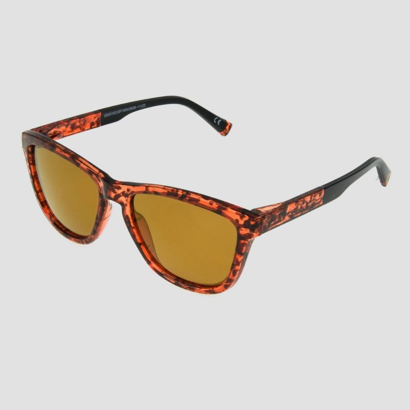 Photo 1 of Women's Tortoise Print Surf Shade Sunglasses with Mirrored Polarized Lenses - All in Motion™ Brown