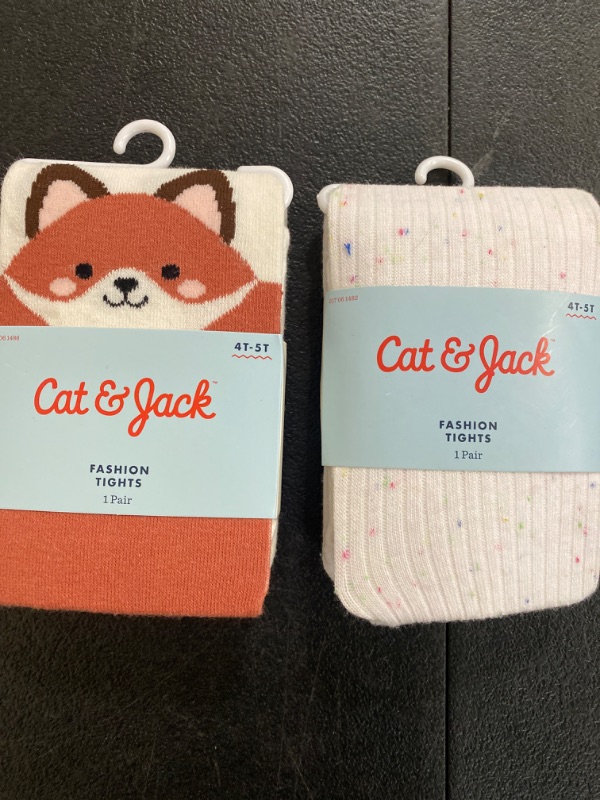 Photo 3 of 2 piece lot - Toddler Girls' Tights - Cat & Jack™ White 4T-5T / Toddler Girls' Tights - Cat & Jack™ Off-White 4T-5T