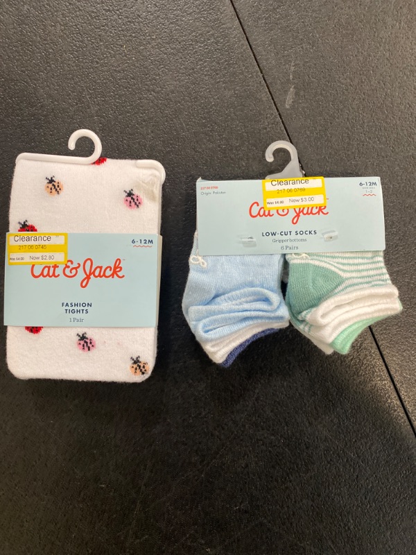Photo 2 of 2 piece lot - Baby Low Cut Socks - Cat & Jack™ 6-12M /  Fashion Tights 1 pair