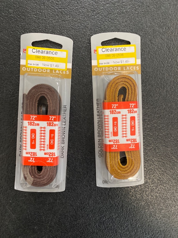 Photo 3 of 2 piece lot - KIWI Select Outdoor Leather Laces - Golden Brown 72in / KIWI Select Outdoor Leather Laces - Dark Brown 72in