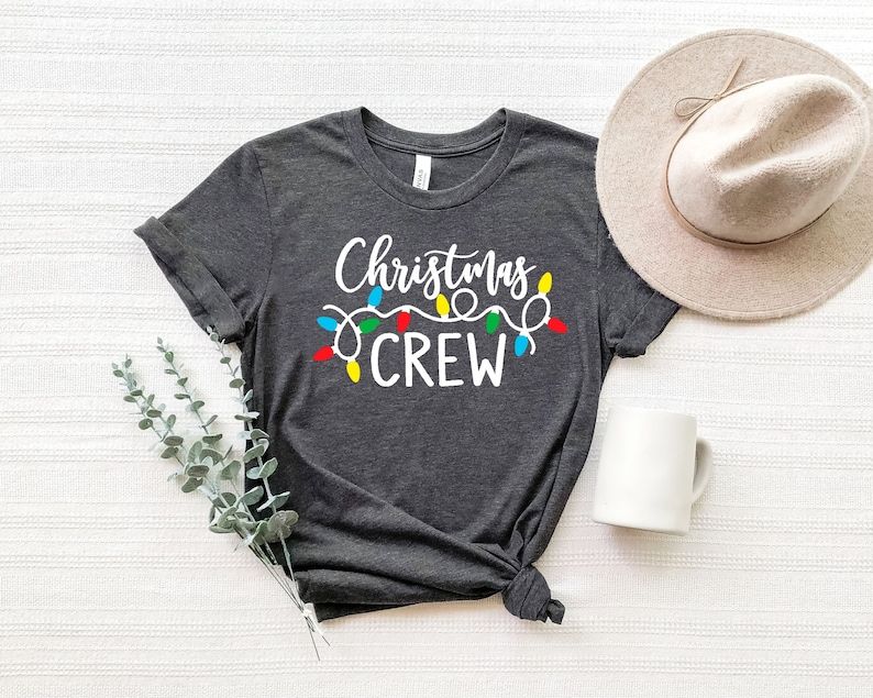 Photo 1 of Size XXL Christmas CREW Print Crew Neck T-Shirt, Casual Short Sleeve Top For Spring & Summer, Women's Clothing