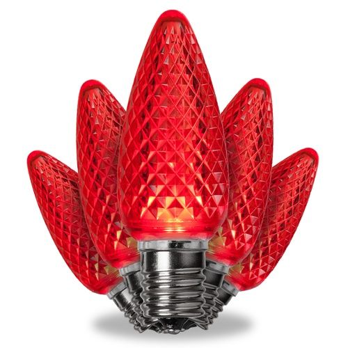 Photo 1 of C9 Red LED Christmas Light Bulbs, 24.5 ft long, 50 LED's, connect up to 89 strands