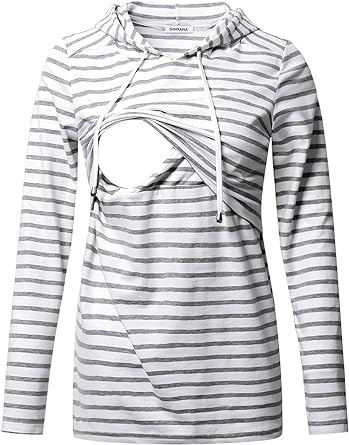 Photo 1 of GINKANA Women's Nursing Hoodie Sweatshirt Long Sleeves Breastfeeding Maternity Tops Casual Clothes (Size XL)