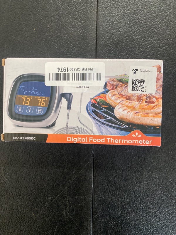 Photo 2 of Meat Thermometer, with Long Probe, Digital Meat Thermometer with Large Touchscreen LCD, Kitchen Timer, Grill Thermometer, Cooking Food Meat Thermometer...