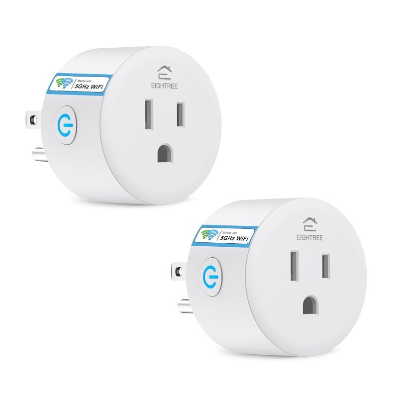 Photo 1 of Eightree Smart Plug for 5GHz & 2.4GHz, Smaet Outlet WiFi Socket with APP Remote Control, Compatible with Alexa, 2 Pack