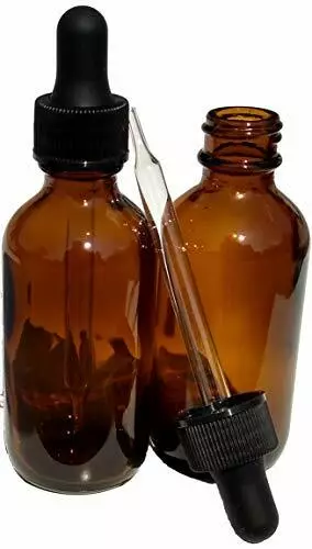 Photo 1 of Dropper Stop 2oz Amber Glass Dropper Bottles 60mL with Tapered Glass Droppers...