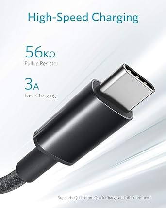 Photo 1 of Anker USB C Cable,  Premium Nylon USB A to USB C Charger Cable for Samsung Galaxy S10 S10+, LG V30, Beats Fit Pro and Charging Cord for USB C Port Camera (USB 2.0, Black)