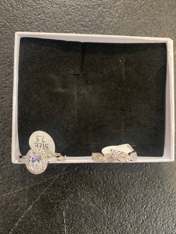 Photo 1 of 2 EAMTI Cubic Zirconia with Stainless Steel Rings (Size 7.5)