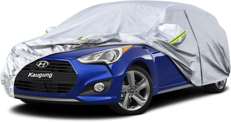 Photo 1 of 6 Layers Hatchback Car Cover Custom Fit Hyundai Veloster from 2011 to 2024, Waterproof Car Cover All Weather for Automobiles Outdoor Indoor with Zipper Door, Sun Rain Dust Snow Protection.