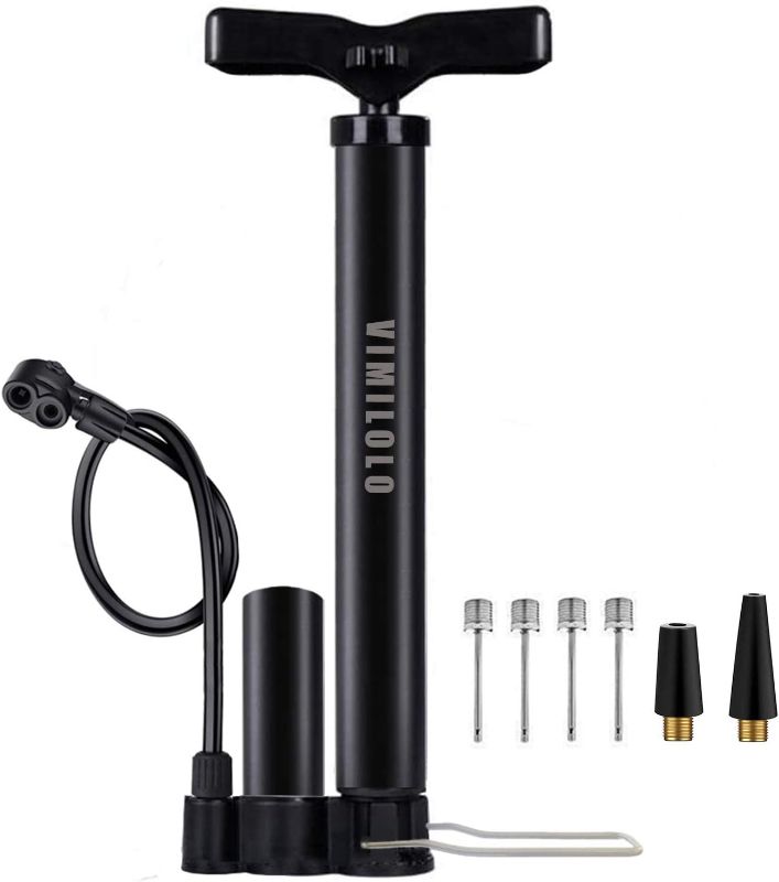 Photo 1 of Bike Pump Portable, Ball Pump Inflator Bicycle Floor Pump with high Pressure Buffer Easiest use with Both Presta and Schrader Bicycle Pump Valves-160Psi Max