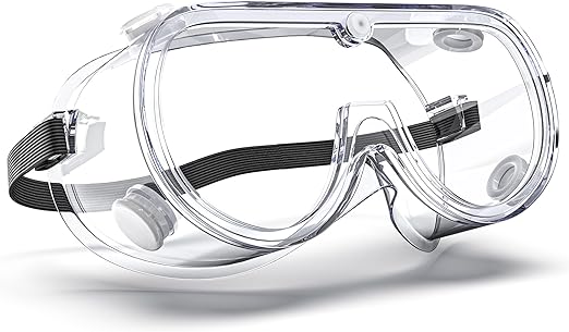 Photo 1 of Anti-Fog Indirectly Vented Lab Safety Goggles Over Glasses