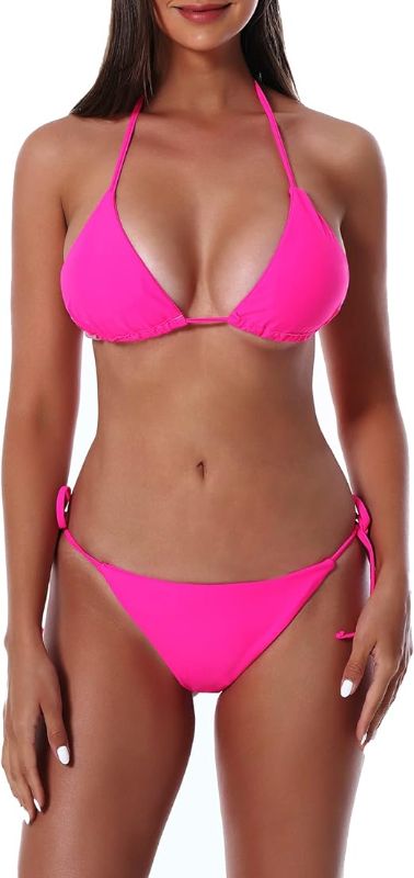 Photo 1 of Bikinis Swimsuit Set for Women Swimwear Triangle Bathing Suit Tie String Thong ( size XS)