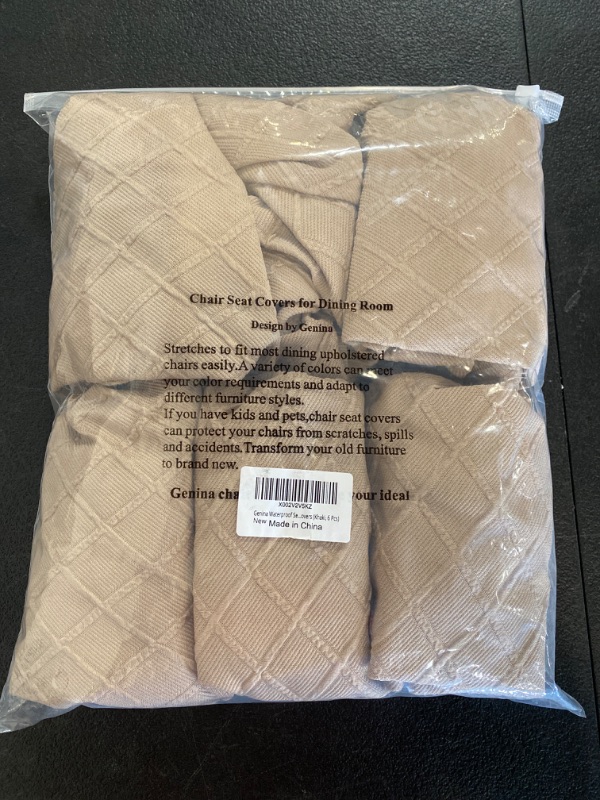 Photo 2 of Genina Waterproof Seat Covers for Dining Room Chairs Covers Dining Chair Cover Kitchen Chair Covers (Khaki, 6 Pcs)