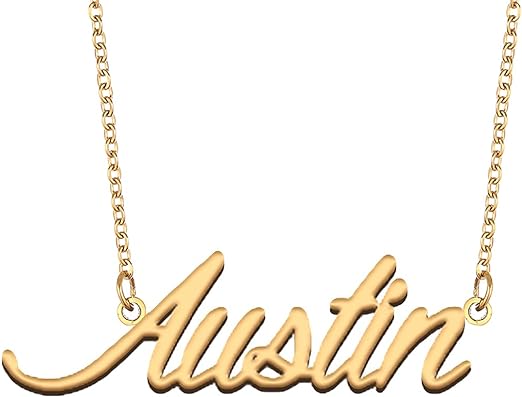 Photo 1 of Name Austin Necklace Gift for Her His Friend Fans Birthday Wedding Christmas Jewelry
