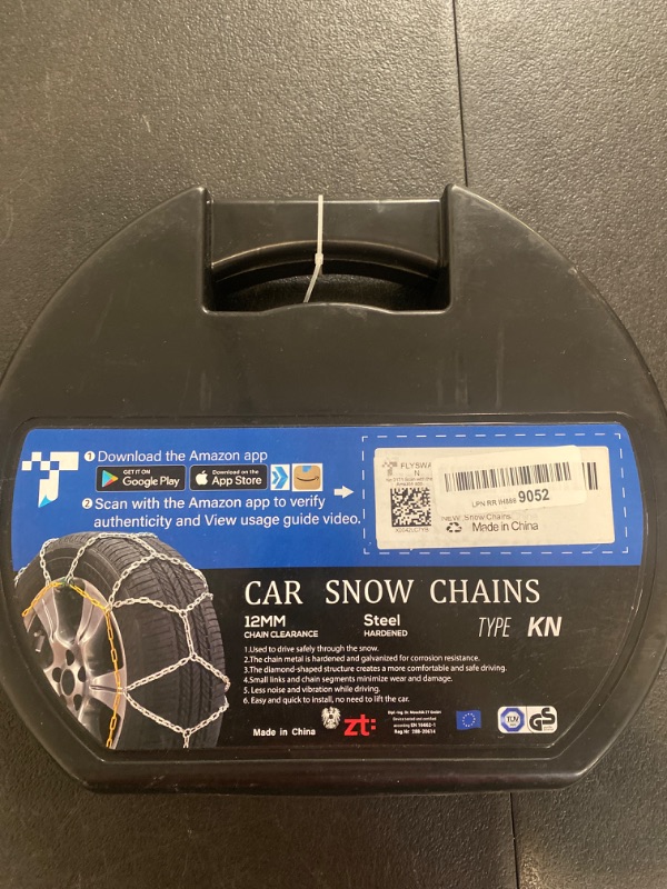 Photo 1 of Snow Chains for SUV Truck Pickup Passenger Car, Anti-Skid Tire Chains, Set of 2, Universal Adjustable Portable Emergency Traction Tire Chains KN110