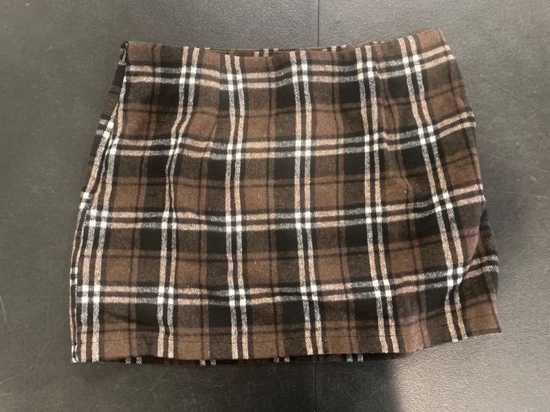 Photo 2 of IDEALSANXUN Womens High Waist Plaid Skirt Bodycon Pencil Wool Mini Skirts (Size XL)