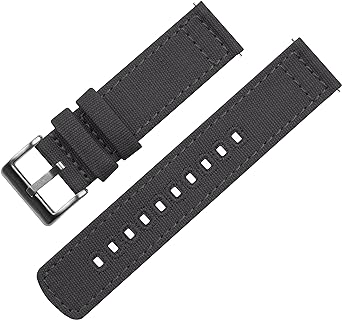 Photo 1 of BARTON Canvas Quick Release Watch Band Straps - Choose Color & Width -  22mm Color Smoke Grey