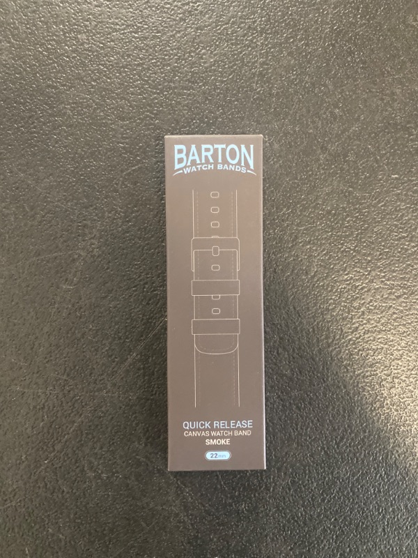 Photo 2 of BARTON Canvas Quick Release Watch Band Straps - Choose Color & Width -  22mm Color Smoke Grey