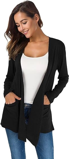 Photo 1 of (L) TownCat Cardigans for Women Loose Casual Long Sleeved Open Front Breathable Cardigans with Pockets Size Large