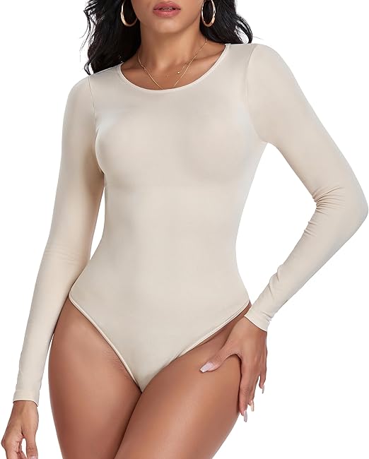 Photo 1 of Size XL/XXL - EUYZOU Women Tummy Control Shapewear Bodysuit Long Sleeve Body Shaper Seamless Compression Bodysuit 