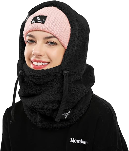 Photo 1 of Shy Velvet Balaclava Wind-Resistant Winter Face Mask, Fleece Ski Mask for Men and Women, Warm Face Cover Hat Cap Scarf