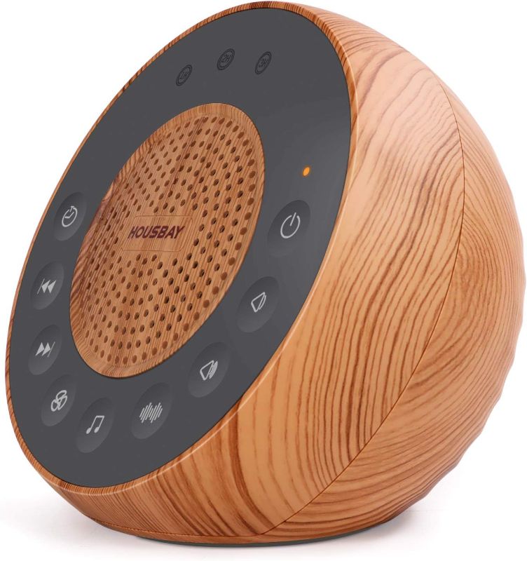 Photo 1 of Housbay White Noise Machine with 31 Soothing Sounds, 5W Loud Stereo Sound, Auto-Off Timer, Adjustable Volume, Sleep Sound Machine for Baby, Kid, Adult -Wood Grain