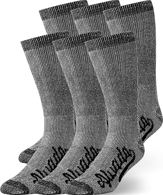 Photo 1 of Alvada Mens Merino Wool Crew Socks Thermal and Warm Socks for Winter Work Hiking Running 3 Pairs Size Small