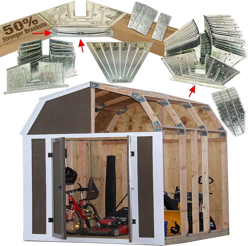 Photo 1 of EZBUILDER 70188 Barn Style Shed Instant Framing Kit, 7'x8', Metal