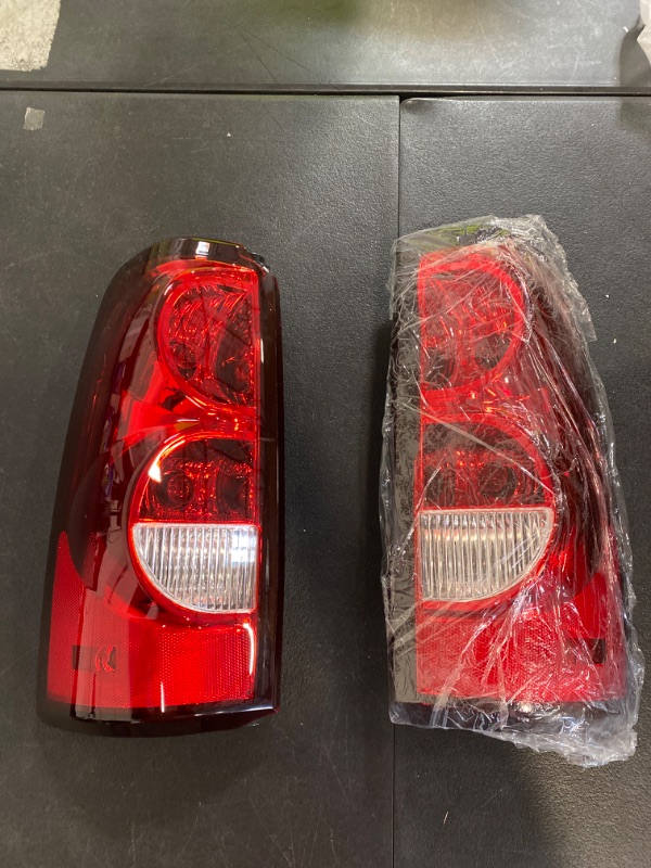 Photo 2 of Pair of Tail Lights Assembly Compatible with 2003 2004 2005 2006 2007 Chevy Silverado 1500 with Bulbs and Wire Harness (LH&RH with Black Frame)