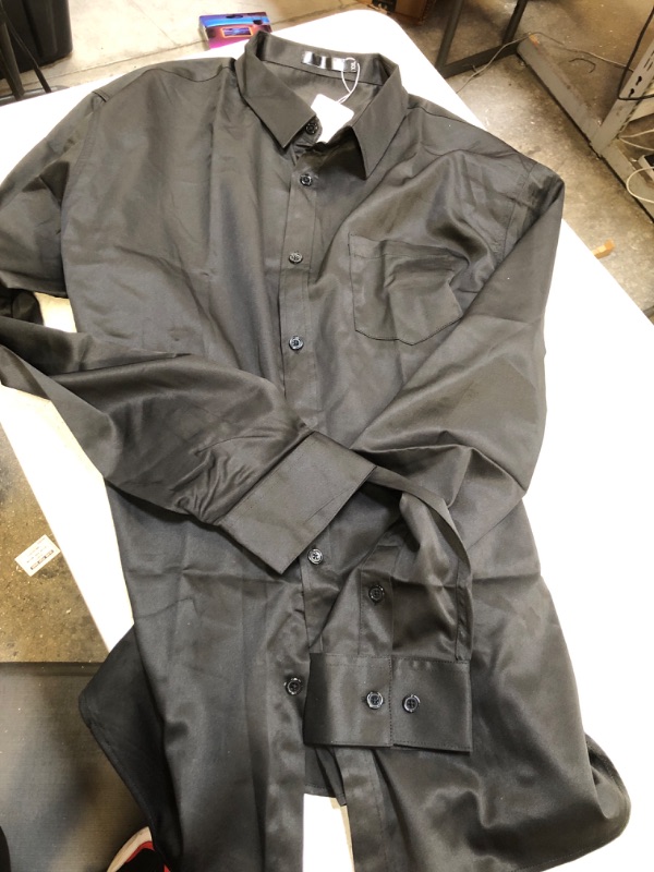 Photo 1 of COLLARD LONG SLEEVE BUTTON UP - - BLACK - SIZE- 2XL 