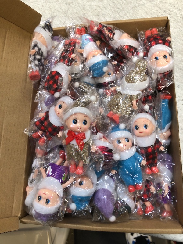 Photo 3 of Liliful 60 Pcs Christmas Miniature Elf Doll Cute Tiny Elf Doll Colorful Elf Plush Doll for Kids Boys Girls Advent Calendars Decorations Stocking Stuffers Baby Shower Party Favors