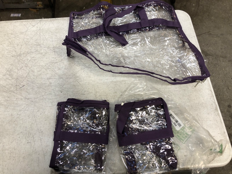 Photo 1 of 3 CLEAR PACK BAGS- PURPLE LINING 