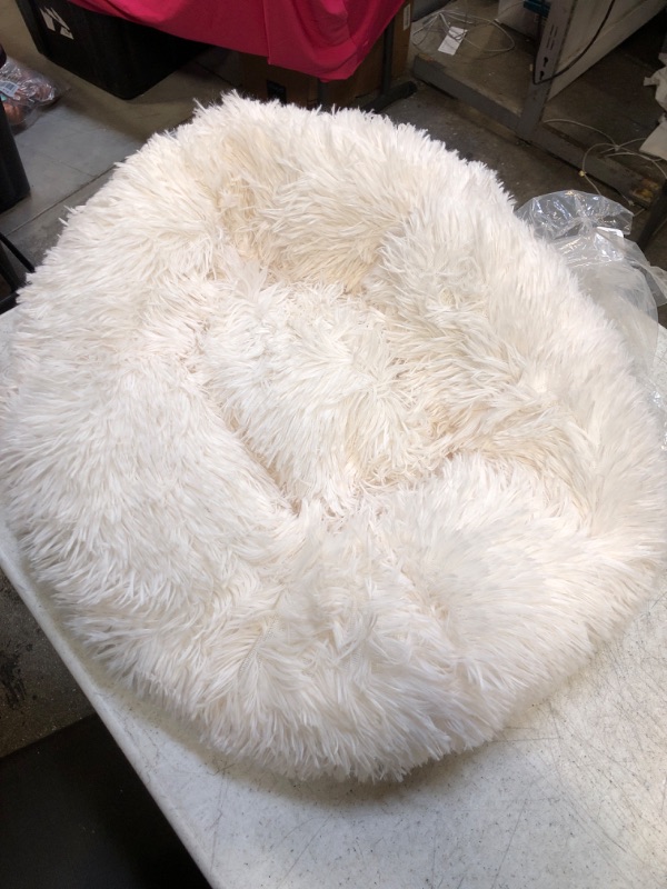 Photo 1 of cat bed shaggy fur- white size- 20x20 inches 