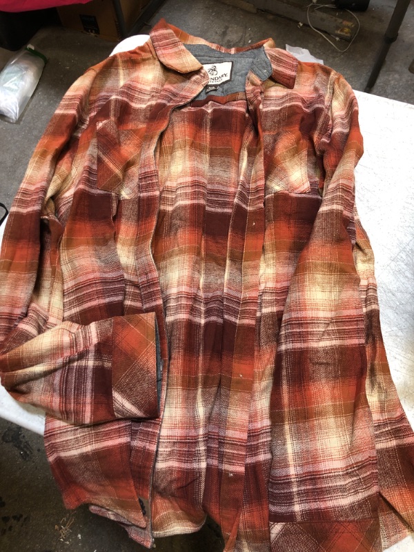 Photo 1 of flannel - orange - size- m 