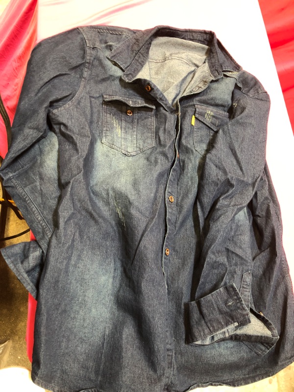 Photo 1 of denim long sleeve button up - unknown size-