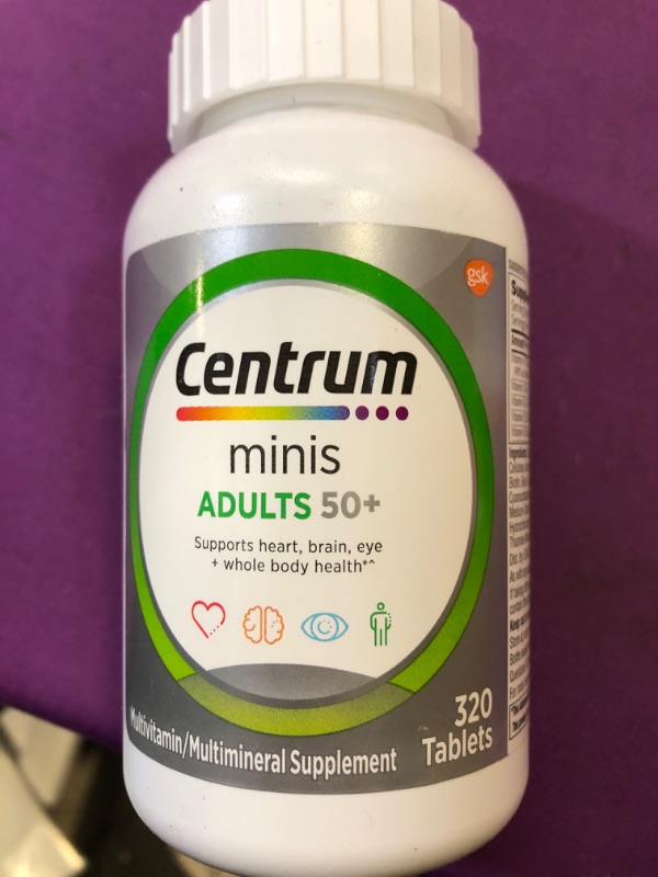 Photo 2 of Centrum Minis Silver Multivitamin for Adults 50 Plus, Multimineral Supplement, Vitamin D3, B-Vitamins, Gluten Free, Non-GMO Ingredients, Supports Memory and Cognition in Older Adults - 320 Ct ex 09-24