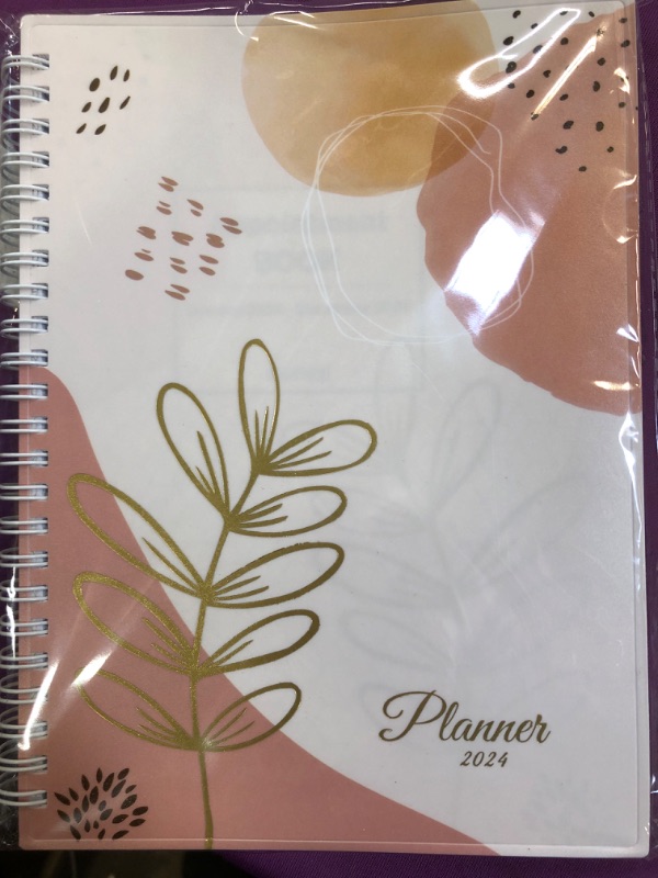 Photo 1 of SUNEE 2024 Appointment Book, Quarter-Hourly, Weekly & Monthly - from January 2024 - December 2024, 6.4"x8.3" Weekly Planner, Flexible Cover, Note Page, Pocket, Spiral Binding, Pink Breeze 6.4"x8.3" Pink Breeze