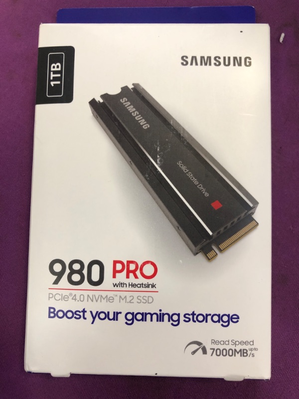 Photo 2 of SAMSUNG 980 PRO SSD with Heatsink 1TB PCIe Gen 4 NVMe M.2 Internal Solid State Hard Drive, Heat Control, Max Speed, PS5 Compatible, MZ-V8P1T0CW