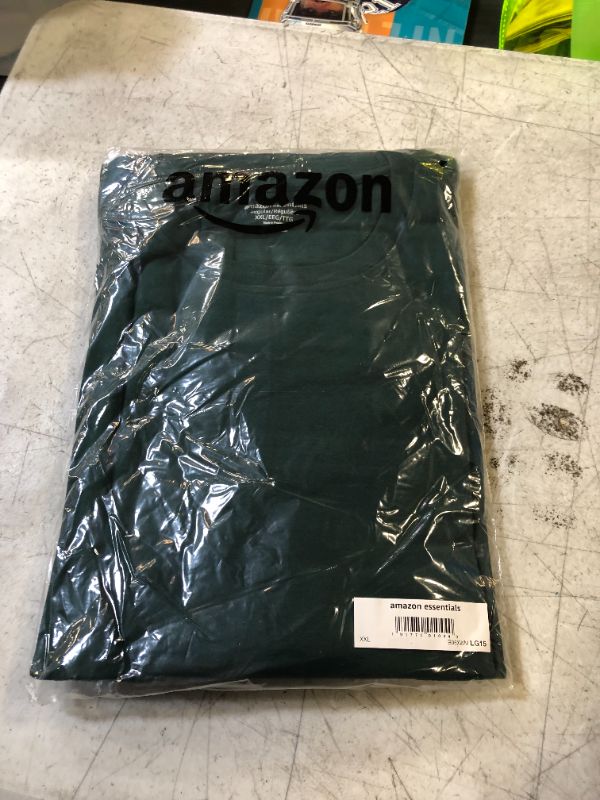Photo 2 of Amazon Essentials Men's Short-Sleeve Crewneck T-Shirt, Pack of 2 2 Dark Green XX-Large