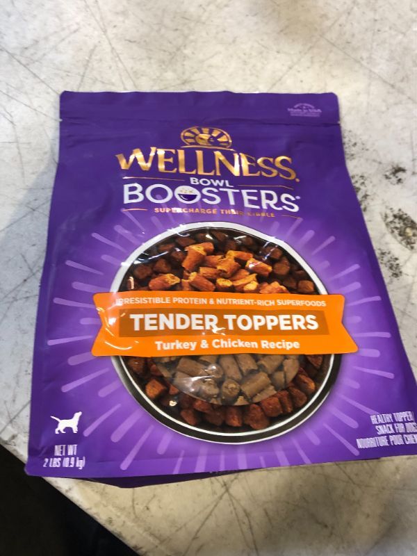 Photo 3 of Wellness Tender Toppers (Previously Bowl Boosters), Grain-Free Natural Dog Food Toppers or Mixers, Made with Real Meat (Turkey & Chicken, 2-Pound Bag) New Packaging Turkey/Chicken 2 Pound (Pack of 1) EXP NOV 2023