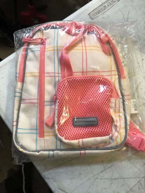 Photo 2 of Vibrant Life Harness Backpack Windowpane Rainbow White/Multi S/M
